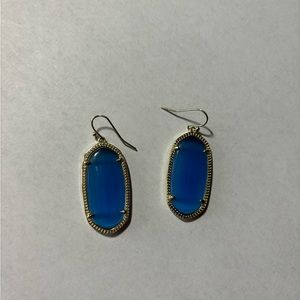 Kendra Scott blue gold tone earrings. Excellent condition